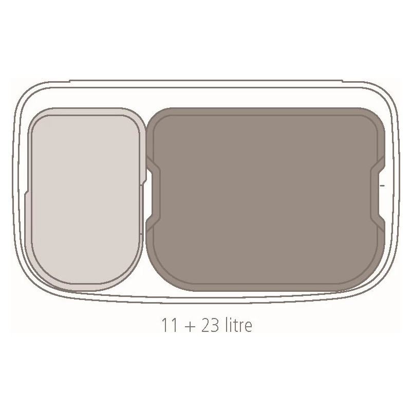 Кош за боклук Brabantia Bo Touch 1008855, 11+23 л, Плавно и безшумно отваряне, Голям отвор, Тъмносив