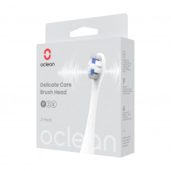 Комплект 2 бр резервни глави за електрическа четка за зъби Oclean Delicate Care-P3K4-XPD, Твърда, За възрастни, DuPont влакна с флуроид, Бял