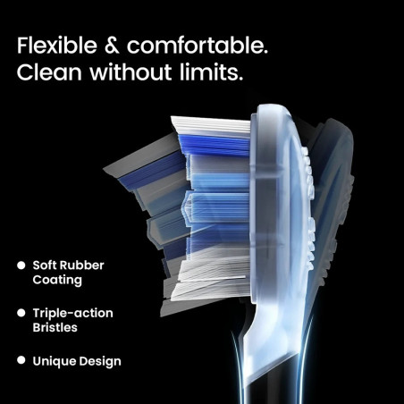 Електрическа четка за зъби Oclean X Pro 20 Set, AI, Maglev 4.0, 84000 об/мин, Wi-Fi, FlexFit, IPX7, Сигнал при пропусната зона, 40 дни автономност, Калъф, Черен