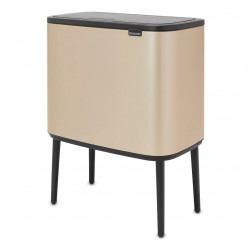 Кош за боклук Brabantia Bo Touch 1003214, 11+23 л, Плавно и безшумно отваряне, Голям отвор, Златен металик