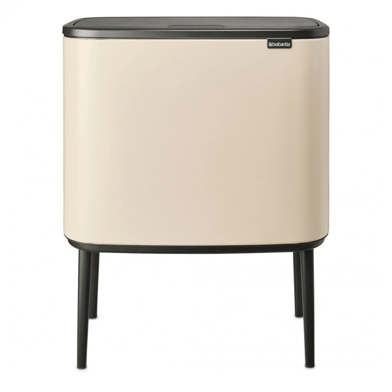 Кош за боклук Brabantia Bo Touch 1005547, 11+23 л, Плавно и безшумно отваряне, Голям отвор, Бежов
