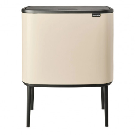 Кош за боклук Brabantia Bo Touch 1005547, 11+23 л, Плавно и безшумно отваряне, Голям отвор, Бежов