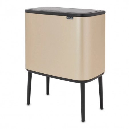 Кош за боклук Brabantia Bo Touch 1003213, 36 л, Плавно и безшумно отваряне, Голям отвор, Златен металик
