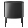 Кош за боклук Brabantia Bo Touch 1008857, 3x11 л, Плавно и безшумно отваряне, Голям отвор, Тъмносив