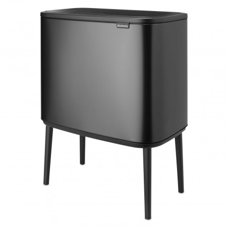 Кош за боклук Brabantia Bo Touch 1008857, 3x11 л, Плавно и безшумно отваряне, Голям отвор, Тъмносив