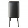 Кош за боклук Brabantia Bo Touch 1008857, 3x11 л, Плавно и безшумно отваряне, Голям отвор, Тъмносив