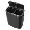 Кош за боклук Brabantia Bo Touch 1008859, 2x30 л, Плавно и безшумно отваряне, Голям отвор, Тъмносив