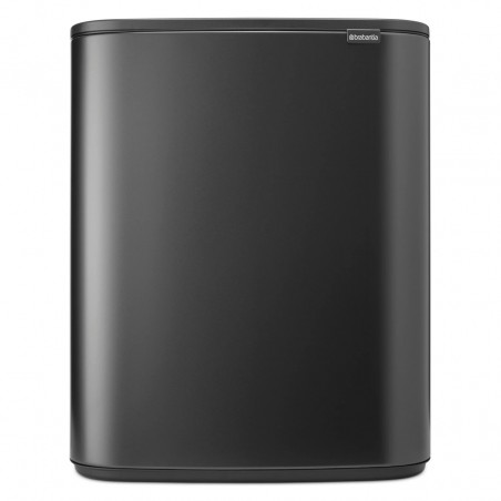 Кош за боклук Brabantia Bo Touch 1008859, 2x30 л, Плавно и безшумно отваряне, Голям отвор, Тъмносив