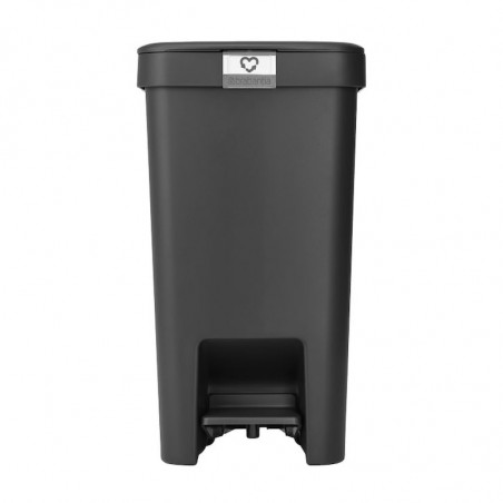 Кош за боклук с педал Brabantia StepUp 1008479, 16 л, Екологични материали, Голям отвор, Тъмносив