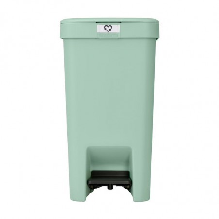 Кош за боклук с педал Brabantia StepUp 1008481, 16 л, Екологични материали, Голям отвор, Светлозелен