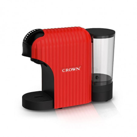 Еспресо машина 7в1 Crown CCM-1532R, 1400 W, 20 bar, 0.9 л, 7 адаптера, LED индикатори, Контрол дължината на кафето, Червен/черен
