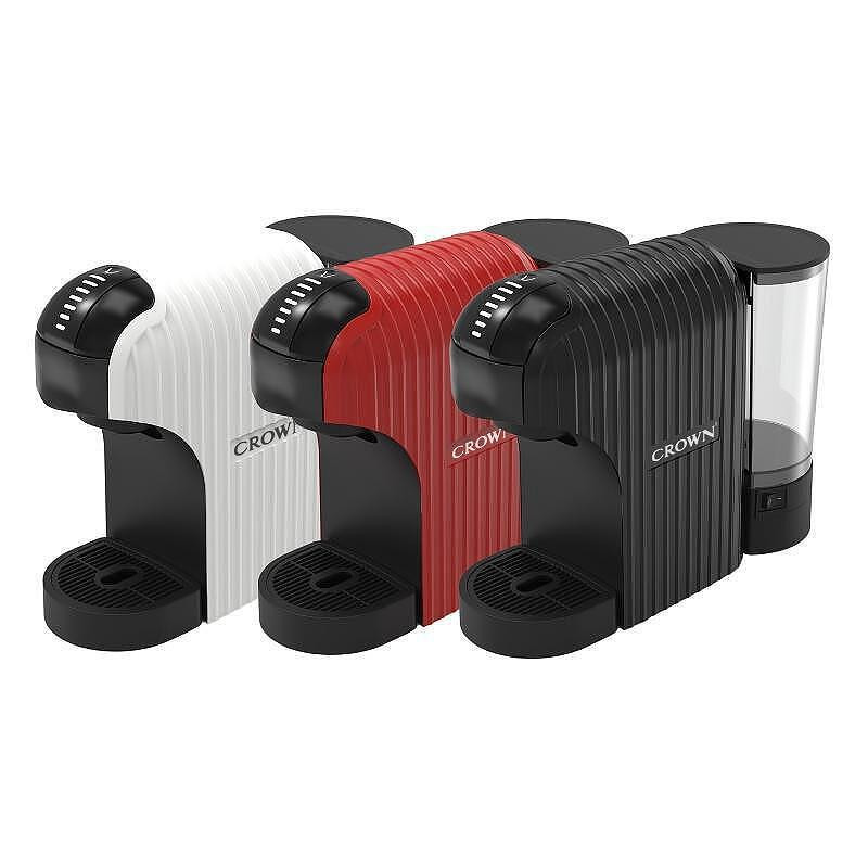 Еспресо машина 7в1 Crown CCM-1532R, 1400 W, 20 bar, 0.9 л, 7 адаптера, LED индикатори, Контрол дължината на кафето, Червен/черен