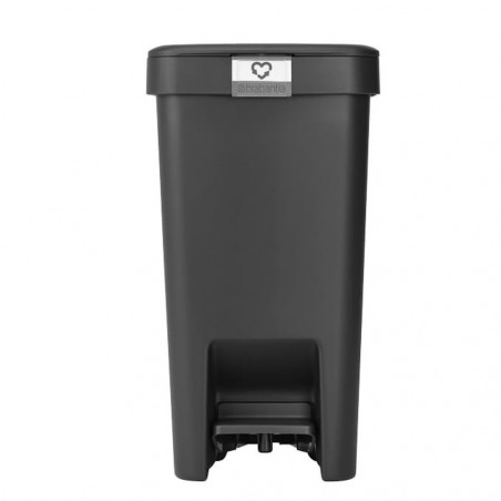 Кош за боклук с педал Brabantia StepUp 1008476, 10 л, Екологични материали, Голям отвор, Тъмносив