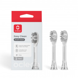 Комплект 2 бр резервни глави за четка за зъби Oclean Easy Clean P1K3, Твърди, Силиконово покритие, Сив