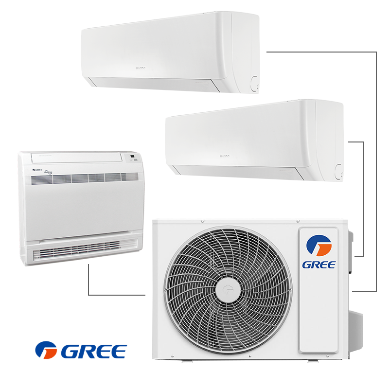 Външно тяло на мултисплит система Gree GWHD(24)NK6LOO, 24000 BTU, 52 м2, A++/A+, R-32, Бял