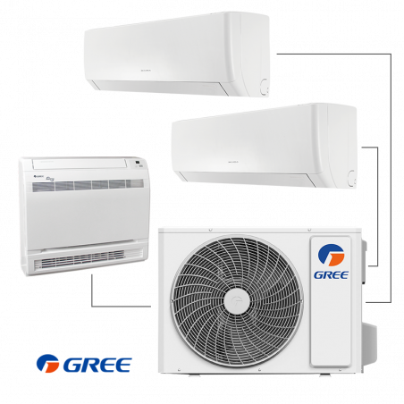 Външно тяло на мултисплит система Gree GWHD(24)NK6LOO, 24000 BTU, 52 м2, A++/A+, R-32, Бял