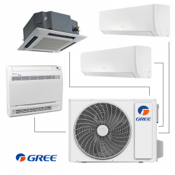 Външно тяло на мултисплит система Gree GWHD(28)NK6LOO, 28000 BTU, 57 м2, A++/A+, R-32, Бял