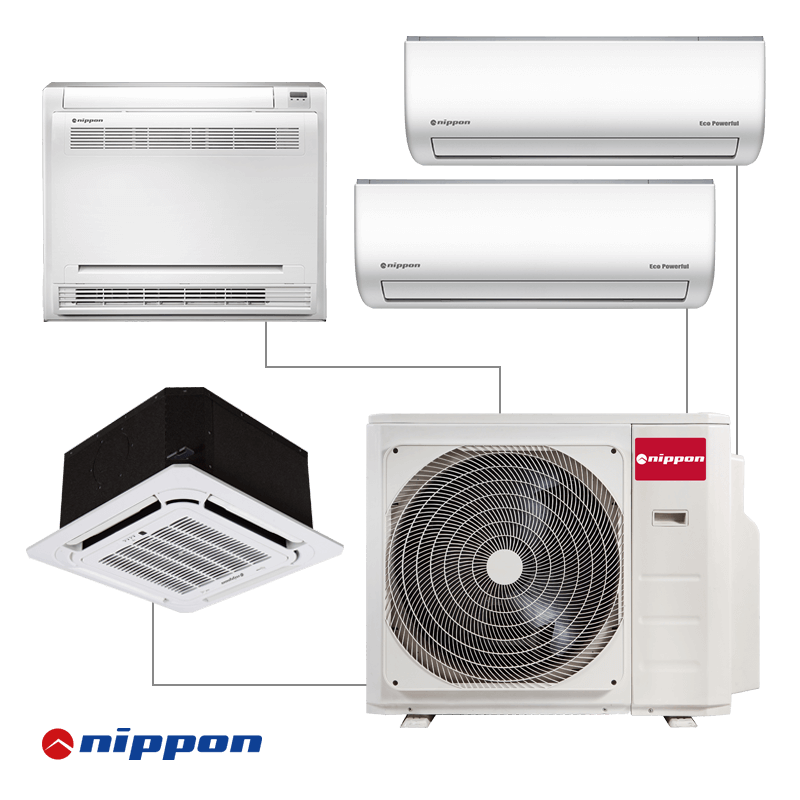 Външно тяло на мултисплит система Nippon N40B-36HFN8-Q, 36000 BTU, 70 м2, А++/А, R-32, Бял