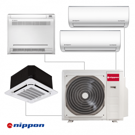 Външно тяло на мултисплит система Nippon N40B-36HFN8-Q, 36000 BTU, 70 м2, А++/А, R-32, Бял
