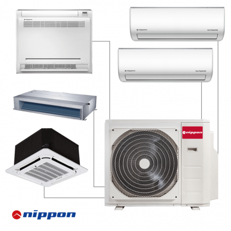 Външно тяло на мултисплит система Nippon N50D-42HFN8-Q, 42000 BTU, 80 м2, А++/А, R-32, Бял