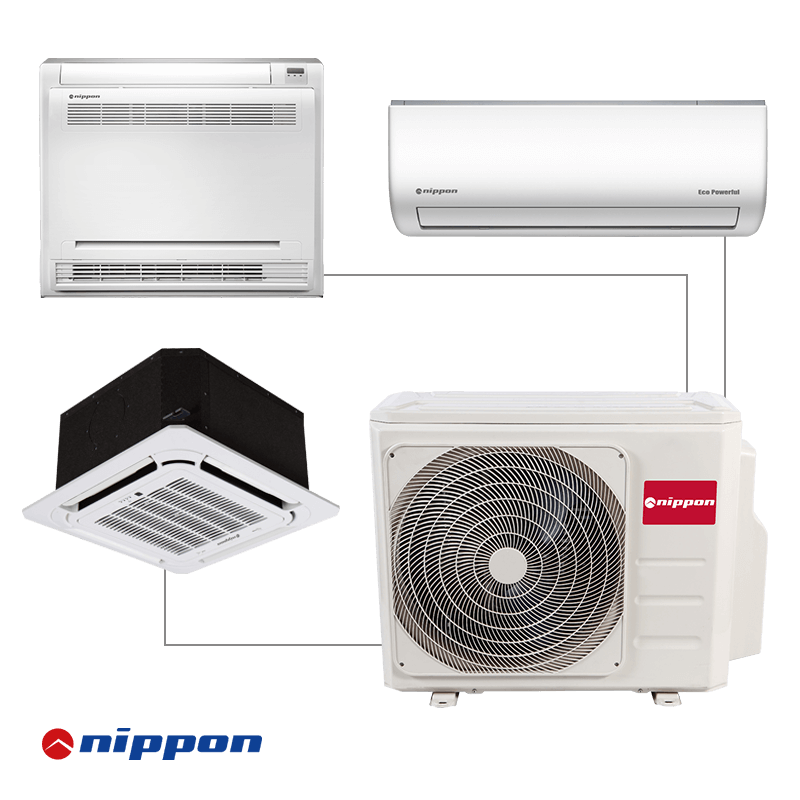 Външно тяло на мултисплит система Nippon N30E-21HFN8-Q, 21000 BTU, 44 м2, А++/А+, R-32, Бял