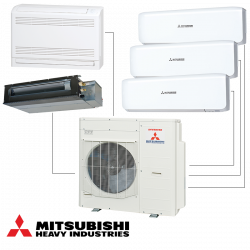 Външно тяло на мултисплит система Mitsubishi Heavy Industries SCM100ZS-W, 34000 BTU, 74 м2, А/А+, R-32, Бял