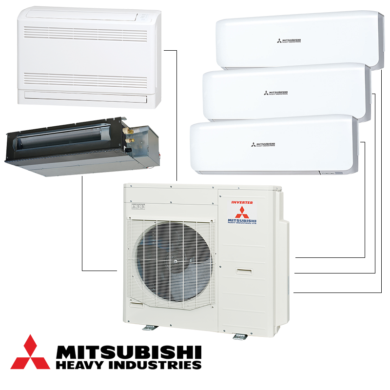 Външно тяло на мултисплит система Mitsubishi Heavy Industries SCM100ZS-W, 34000 BTU, 74 м2, А/А+, R-32, Бял