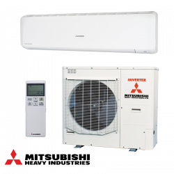 Инверторен климатик Mitsubishi Heavy Industries SRK100ZR-W/FDC100VNP, 34000 BTU, 69 м2, A++/A+, R-32, Бял