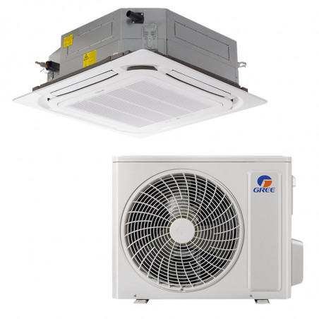 Касетъчен климатик Gree GUD100T1 + GUD100W1/NhA-S, 34000 BTU, 74 м2, A++, R-32, Бял