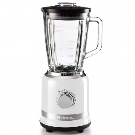 Блендер Ariete MODERNA 0585/01, 1000W, 4 ножа, 1.5 л, 4 скорости+пулс, Стъклена кана, Бял