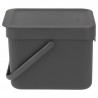 Кош за разделно събиране на боклук Brabantia Sort&Go 648974, 6 л, Дръжка, Възможност за стенен монтаж, Тъмносив