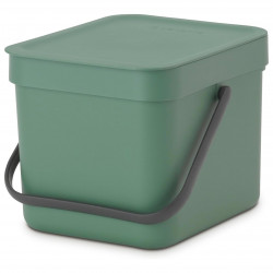 Кош за разделно събиране на боклук Brabantia Sort&Go 1003233, 6 л, Дръжка, Възможност за стенен монтаж, Тъмнозелен