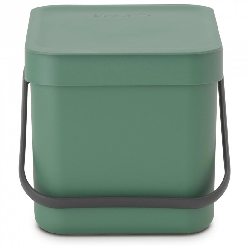 Кош за разделно събиране на боклук Brabantia Sort&Go 1003233, 6 л, Дръжка, Възможност за стенен монтаж, Тъмнозелен