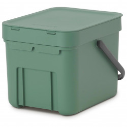 Кош за разделно събиране на боклук Brabantia Sort&Go 1003233, 6 л, Дръжка, Възможност за стенен монтаж, Тъмнозелен