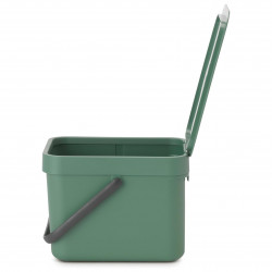 Кош за разделно събиране на боклук Brabantia Sort&Go 1003233, 6 л, Дръжка, Възможност за стенен монтаж, Тъмнозелен