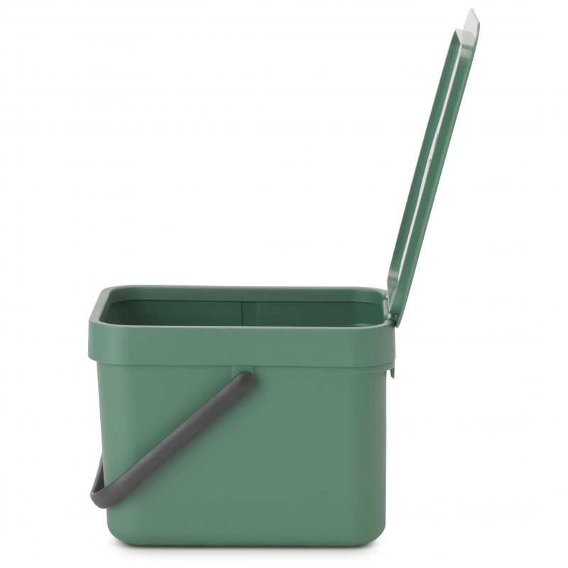 Кош за разделно събиране на боклук Brabantia Sort&Go 1003233, 6 л, Дръжка, Възможност за стенен монтаж, Тъмнозелен