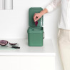Кош за разделно събиране на боклук Brabantia Sort&Go 1003233, 6 л, Дръжка, Възможност за стенен монтаж, Тъмнозелен