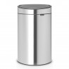 Кош за боклук Brabantia Touch Bin New 650528, 40 л, Безшумно и плавно затваряне, Плосък гръб, Инокс/мат