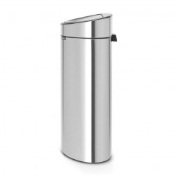 Кош за боклук Brabantia Touch Bin New 650528, 40 л, Безшумно и плавно затваряне, Плосък гръб, Инокс/мат
