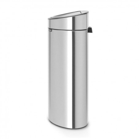 Кош за боклук Brabantia Touch Bin New 650528, 40 л, Безшумно и плавно затваряне, Плосък гръб, Инокс/мат