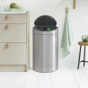 Кош за боклук Brabantia Touch Bin New 650528, 40 л, Безшумно и плавно затваряне, Плосък гръб, Инокс/мат