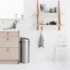 Кош за боклук Brabantia Touch Bin New 650528, 40 л, Безшумно и плавно затваряне, Плосък гръб, Инокс/мат