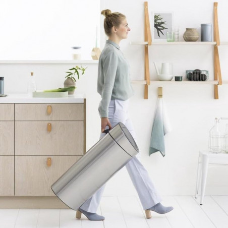 Кош за боклук Brabantia Touch Bin New 650528, 40 л, Безшумно и плавно затваряне, Плосък гръб, Инокс/мат