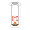 Кош за боклук Brabantia Flame Guard 647074, 30 л, Огнеопорен, Метална вътрешна кофа, Инокс, Инокс