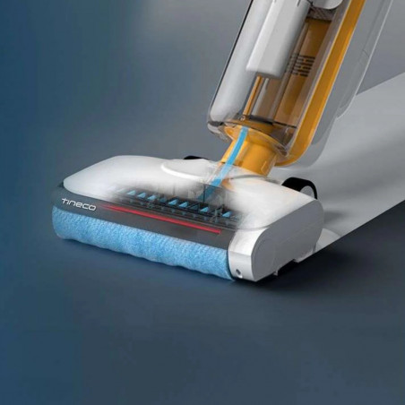Вертикална прахосмукачка Tineco iFloor Y2 Plus, 6500 Pa, Wi-Fi, 0.8 л мръсна/1 л чиста, LED, Самопочистване, 70м2, Индикатори, Бял/оранжев