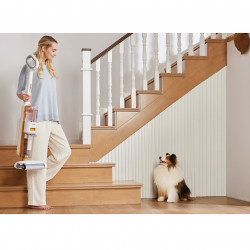 Вертикална прахосмукачка Tineco iFloor Y2 Plus, 6500 Pa, Wi-Fi, 0.8 л мръсна/1 л чиста, LED, Самопочистване, 70м2, Индикатори, Бял/оранжев