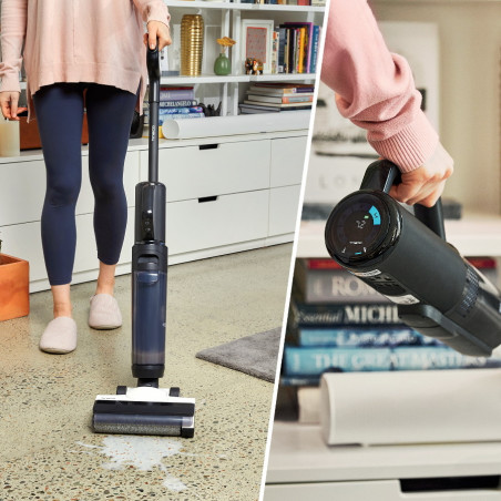 Вертикална прахосмукачка Tineco Floor One S5 Combo Plus, 22W, 0.45 л мръсна/0.5 л чиста/0.16 л прах, Wi-Fi, iLoop Smart Sensor, Самопочистване, Автономия 22 мин, До 90м2, Черен