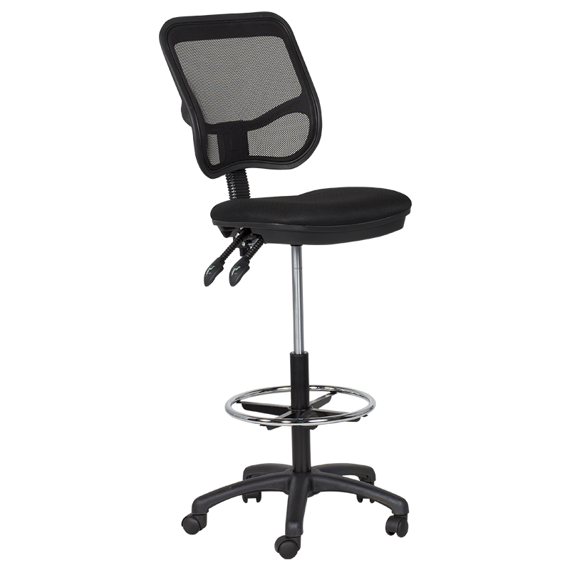 Офис стол Carmen 7552, До 90 кг, Заключване на облегалката във всяка позиция, Степенка, Черен