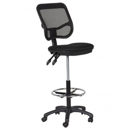 Офис стол Carmen 7552, До 90 кг, Заключване на облегалката във всяка позиция, Степенка, Черен