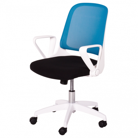 Работен стол Carmen 7033, До 100 кг, Регулиране на люлеенето, Фиксиране, Полипропиленови колелца, Черен/син